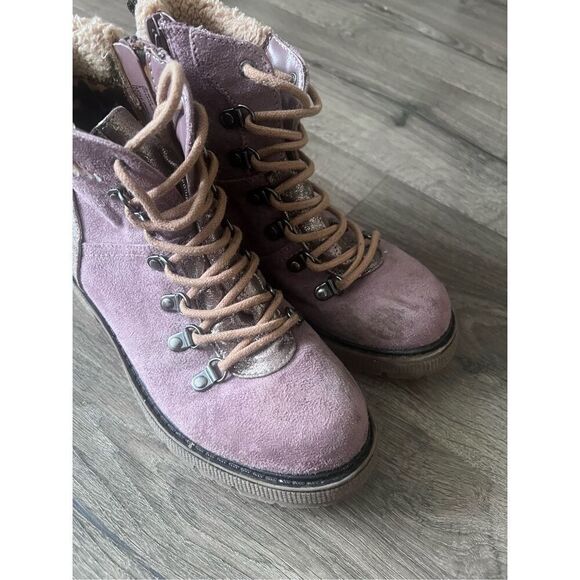 Steve Madden Kids' Combat  Boot with Faux Fur Collar size 3 big girl - Picture 5 of 7